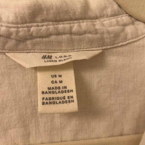 HM LINEN WHITE BUTTON DOWN - Picture 2 of 2